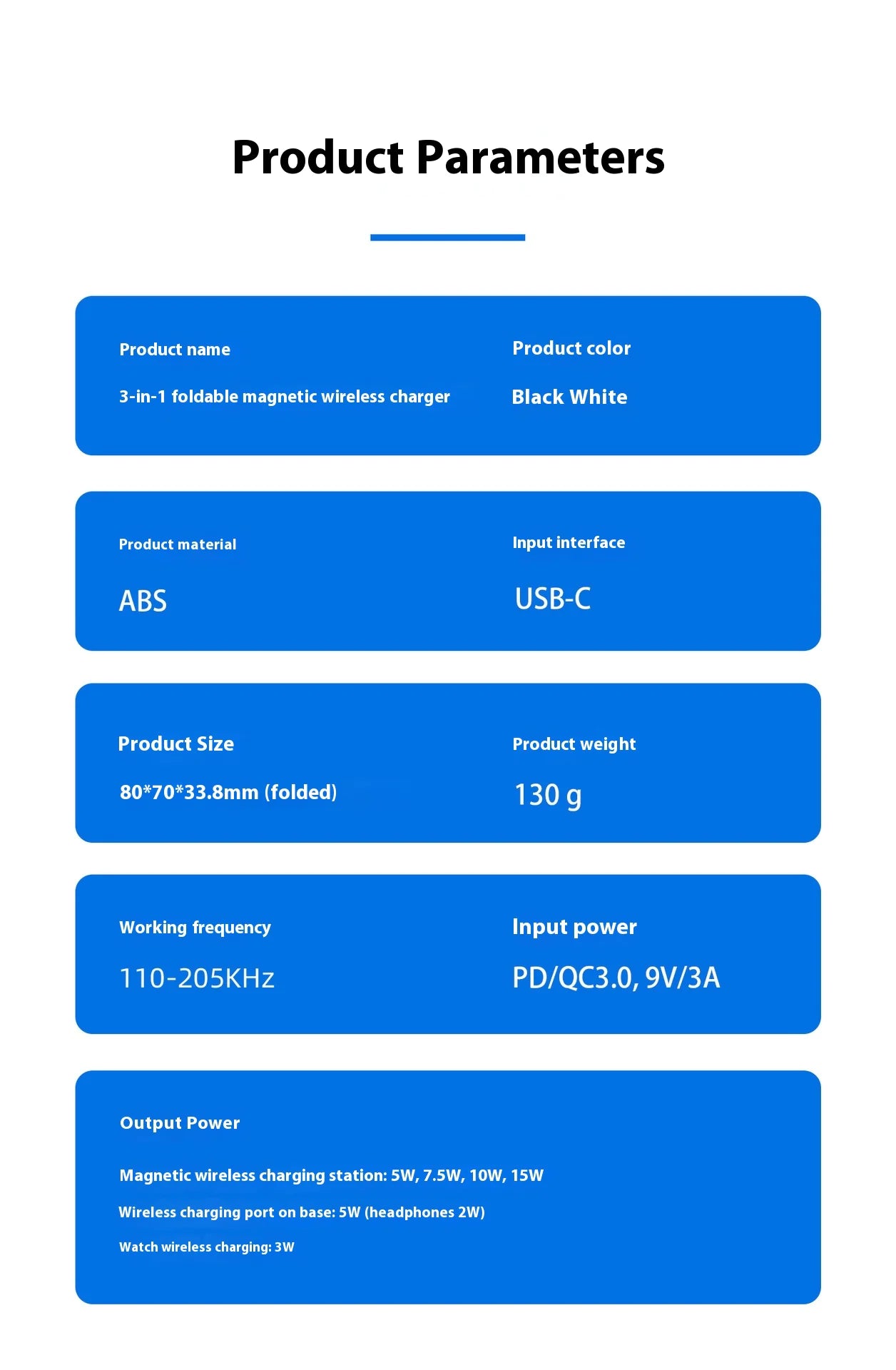 Cargador Plegable Portatil 3 en 1